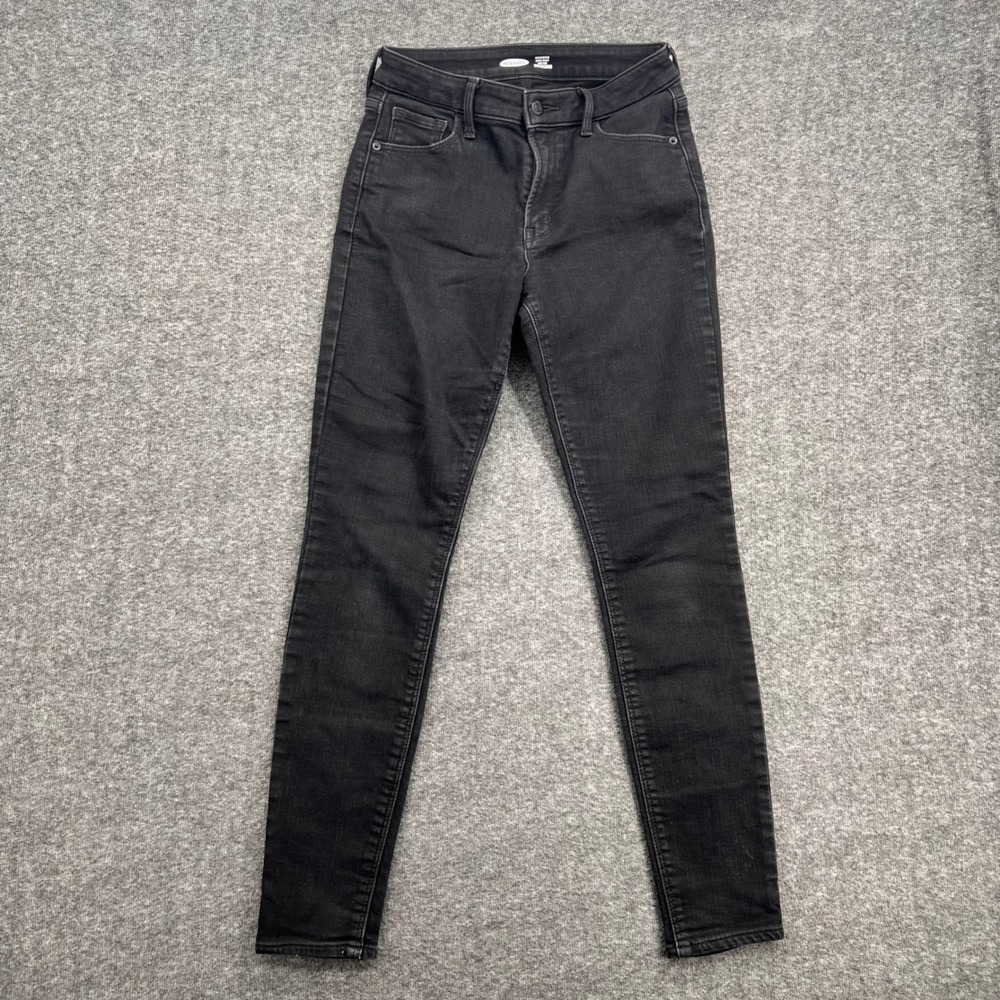 Old Navy Rockstar Super Skinny High Rise Built-In Warm Black Jeans Womens Size 4
